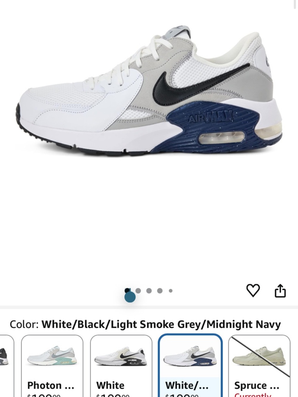 Nike White Gray Black Low-Top Sneakers - Picture 2 of 3